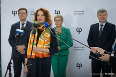 Od lewej: prof. Z. Pater,  prof. PB M. Kosior-Kazberuk, prof. M. Mrówczyńska,  prof. P. Koszelnik,